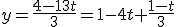 y=\frac{4-13t}{3}=1-4t+\frac{1-t}{3}